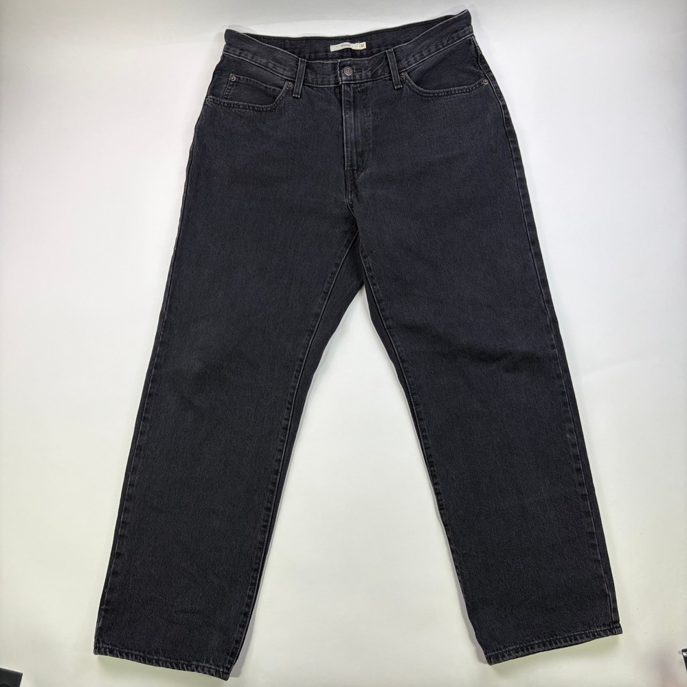 Levi's '94 Baggy Jeans Women 32 Black Washed High Rise Straight Leg Denim